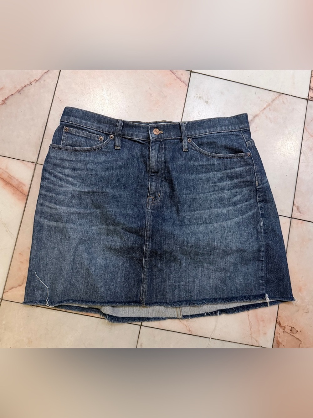 J. Crew Dark Blue Denim Waistband Detail H12